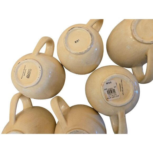 Set Of 6 Pottery Barn Coffee Mugs Sausalito Hand Glazed Earthenware Stoneware Cu - Picture 6 of 8